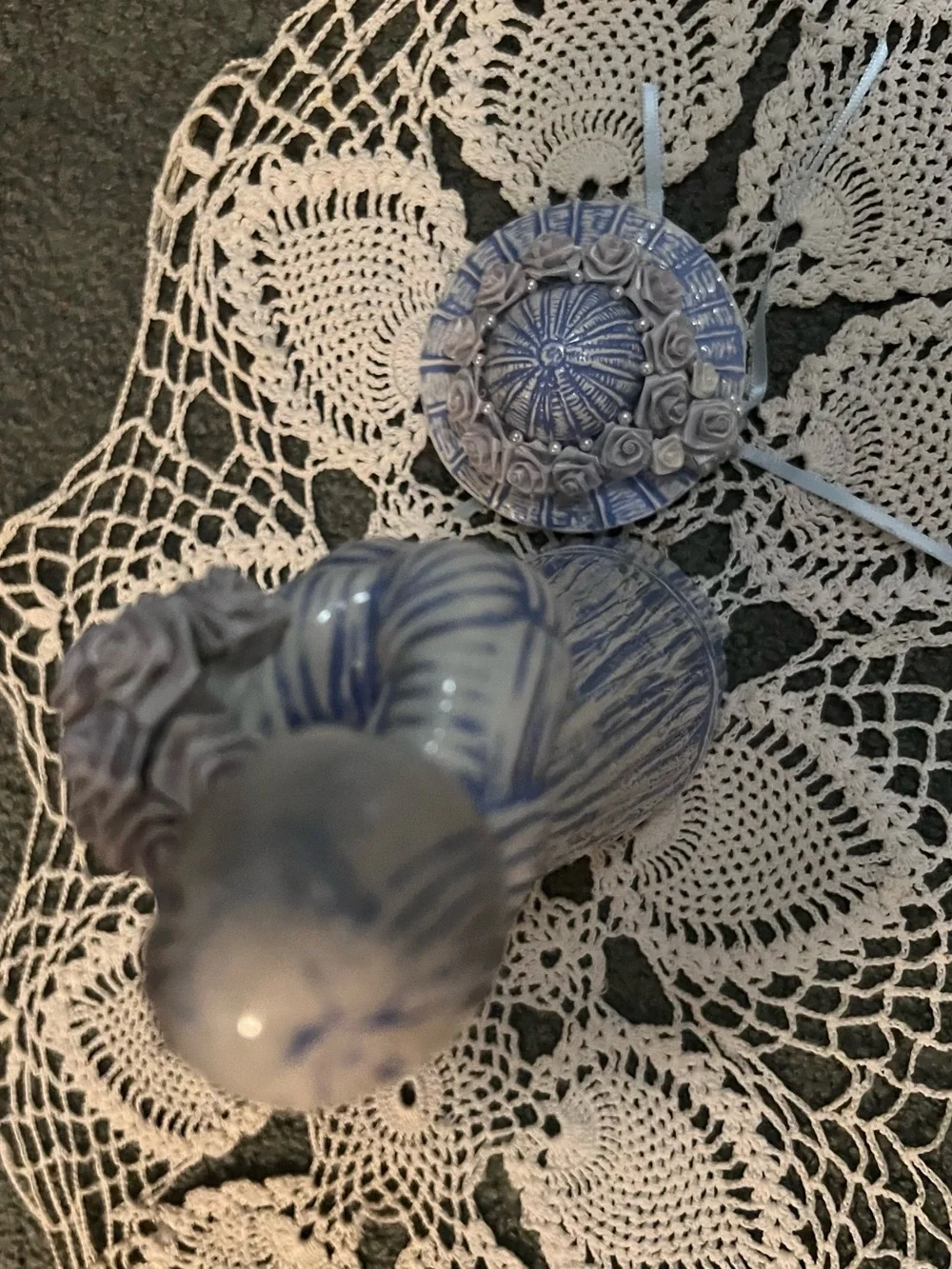 Vintage Ceramic Amish Figurine with Bouquet
